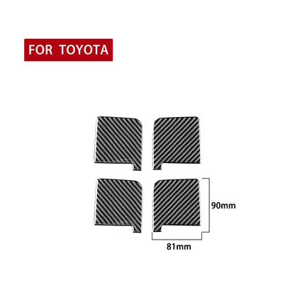 4PCS Prepreg Dry Carbon 3*3 3K Real Carbon Fiber Interior Door Bowl Overlay Trim for Toyota Tundra XK50 Facelift (2014-2021)