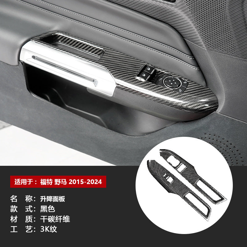 Carbon Fiber Window Switch Panel Trim for Ford Mustang (2024)