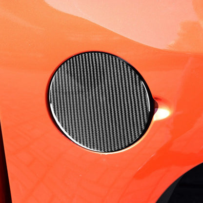 1PC Prepreg Dry Carbon 3*3 3K Real Carbon Fiber Interior Fuel Cap Cover Trim Overlay for Toyota Tundra XK50 Facelift (2014-2021)