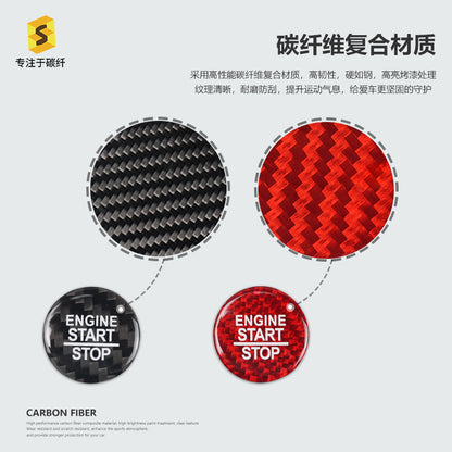 Carbon Fiber Push-Start Button Trim for Dodge Challenger SRT
