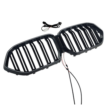 LED Illuminated Double-Slat Front Grille for BMW X6 G06 (2023 - 2026), Glossy Black