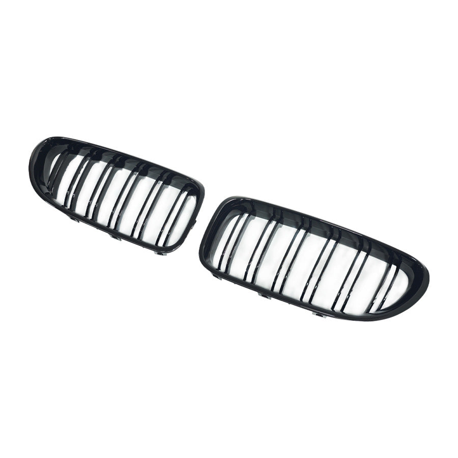 Double-Slat Front Grille for BMW 6 Series F06 F12 (2011 - 2016), Glossy Black