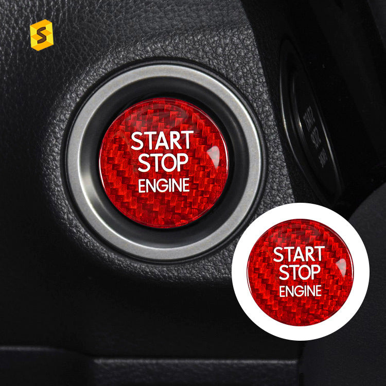 Real Carbon Fiber Ignition Push-Start Button Trim for Toyota / Lexus