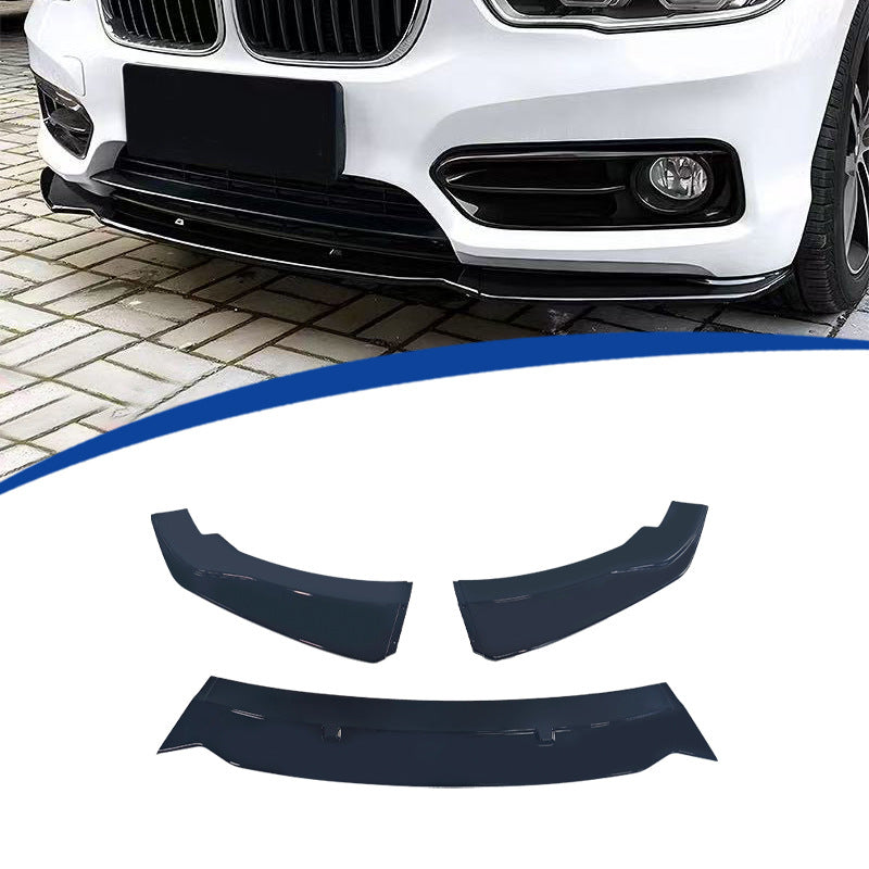 Standard 3-Section Front Lip Spoiler for BMW 1 Series F20 (2015 - 2019), Glossy Black