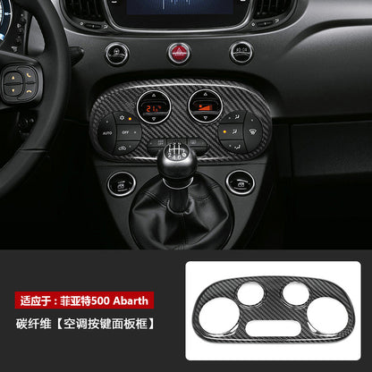Real Carbon Fiber AC Knob Panel Trim for Fiat 500 Abarth