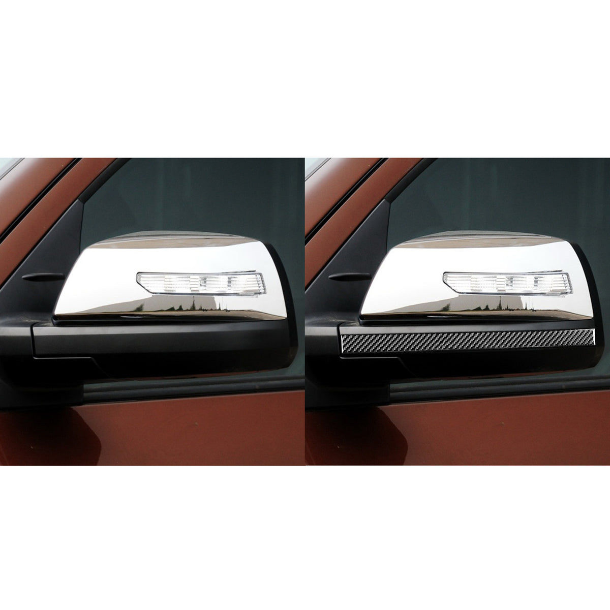 1 Pair Prepreg Dry Carbon 3*3 3K Real Carbon Fiber Interior Mirror Anti-Scratch Trim for Toyota Tundra XK50 Facelift (2014-2021)