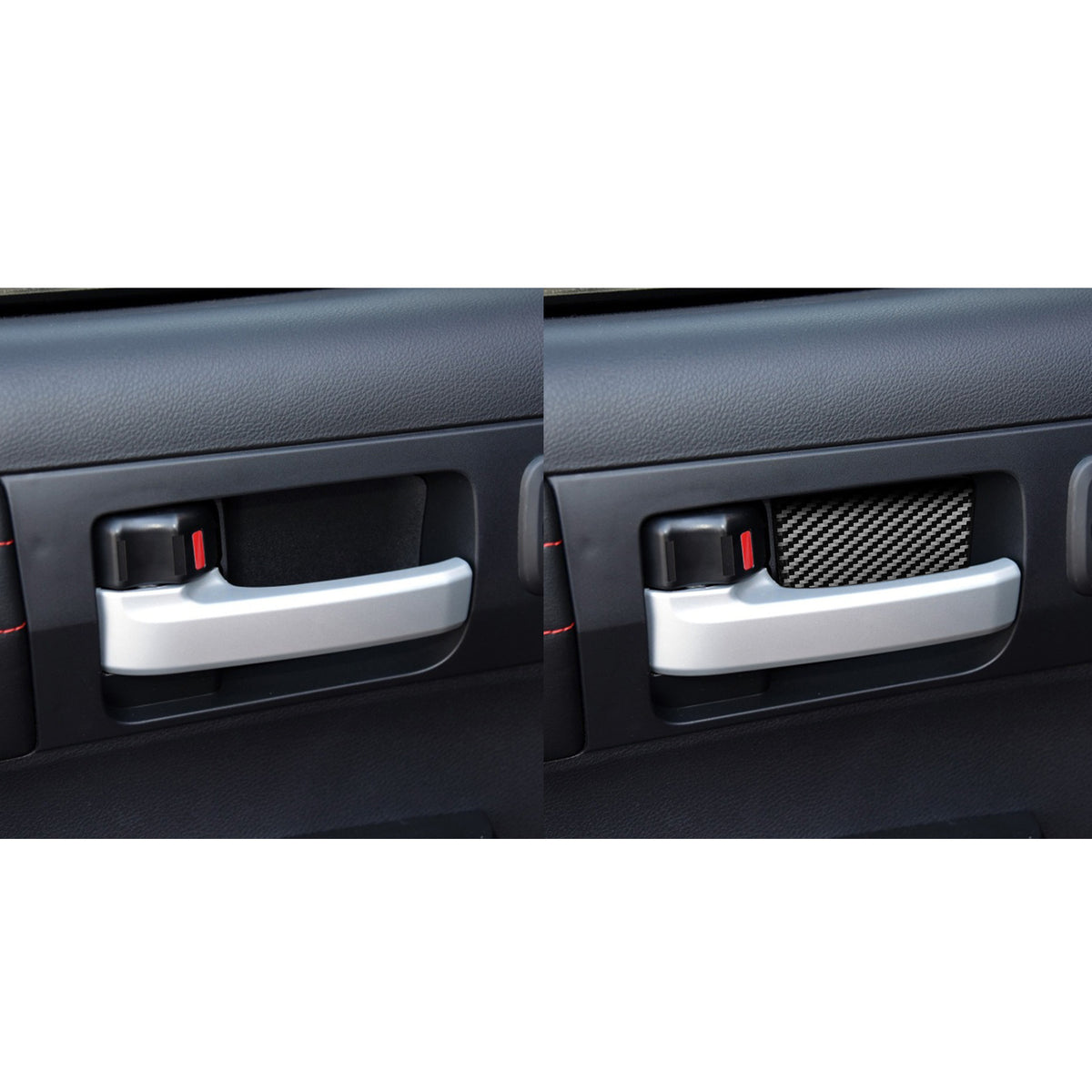 4PCS Prepreg Dry Carbon 3*3 3K Real Carbon Fiber Interior Door Bowl Overlay Trim for Toyota Tundra XK50 Facelift (2014-2021)