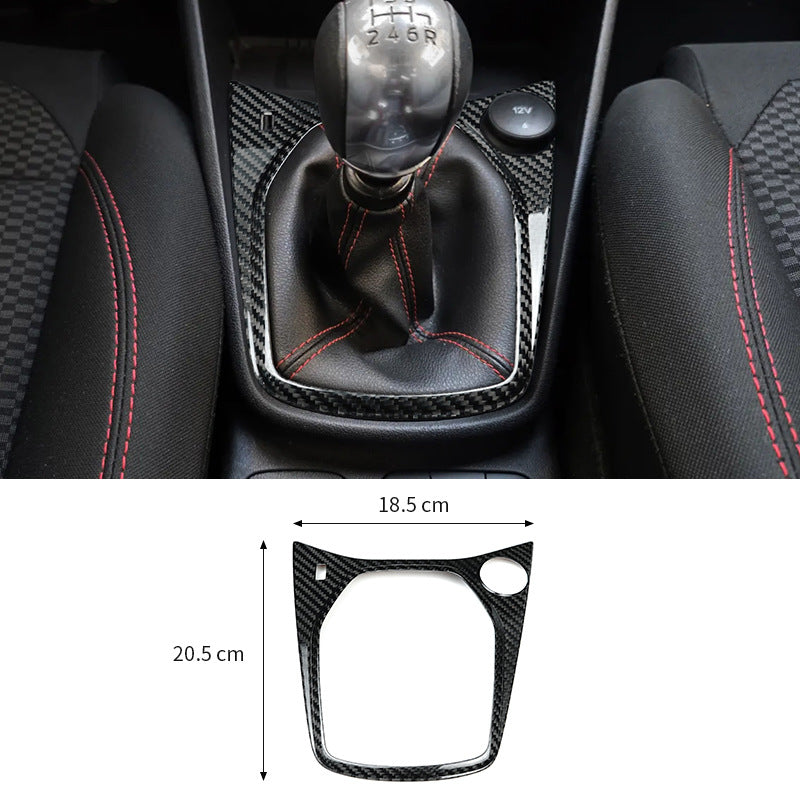 Real Carbon Fiber Gear Shift Panel Cover for Ford Fiesta