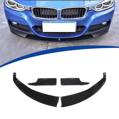 Sport 4-Section Front Lip Spoiler for BMW 3 Series F34 (2013 - 2019), Glossy Black
