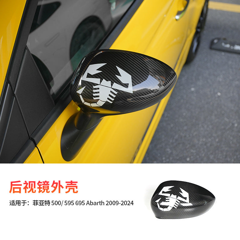 Real Carbon Fiber Side Mirror Housing Cover for Fiat 500 (2009 - 2023)