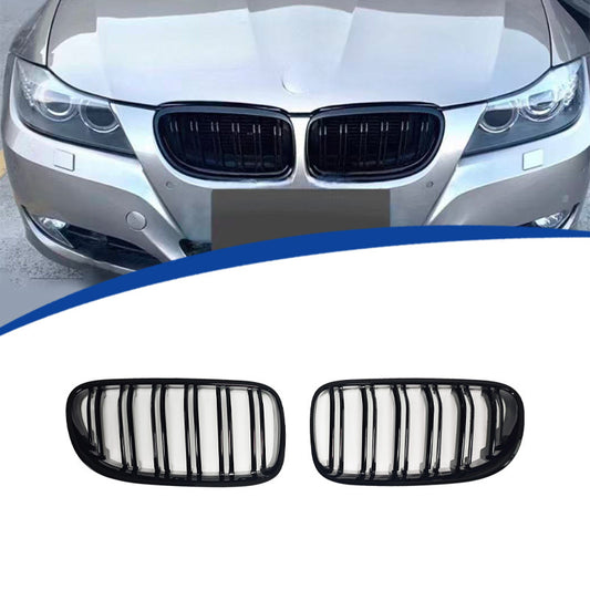 Double-Bar Post-Facelift Front Grille for BMW 3 Series E92