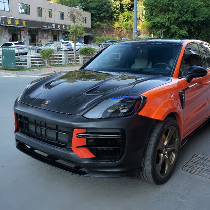 适用于保时捷24卡宴9Y0升级TurboGT前杠大包围后杠机盖前后唇包围
