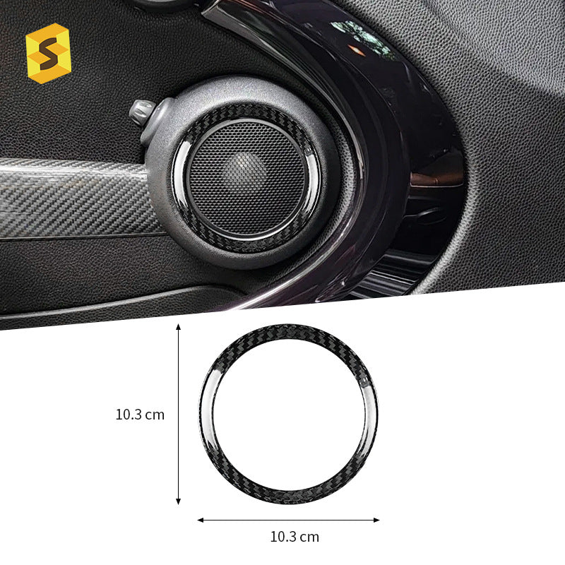 Real Carbon Fiber Door Speaker Grille Frame Trim for MINI / MINI R56