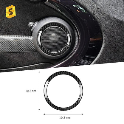 Real Carbon Fiber Door Speaker Grille Frame Trim for MINI / MINI R56