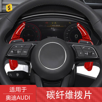 Carbon Fiber Steering Wheel Shift Paddle Cover for Audi A3 / A3L / A8 / S4