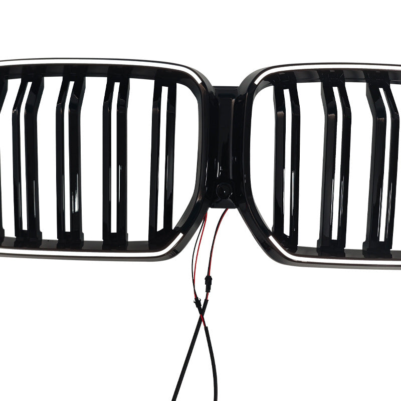 LED Illuminated Double-Slat Front Grille for BMW X6 G06 (2023 - 2026), Glossy Black