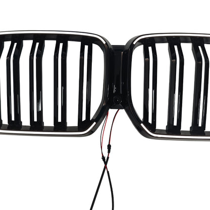 LED Illuminated Double-Slat Front Grille for BMW X6 G06 (2023 - 2026), Glossy Black