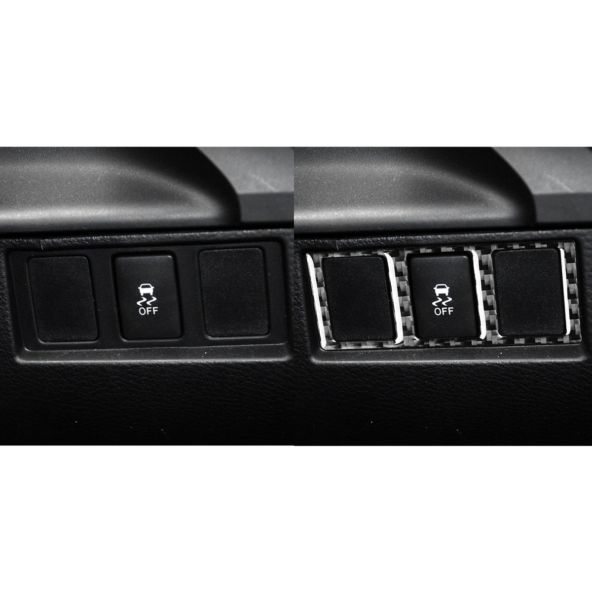 Prepreg Dry Carbon 3*3 3K Carbon Fiber Interior Triple Switch Pannel Overlay Trim for Toyota Tundra XK50 Facelift 2014-2021