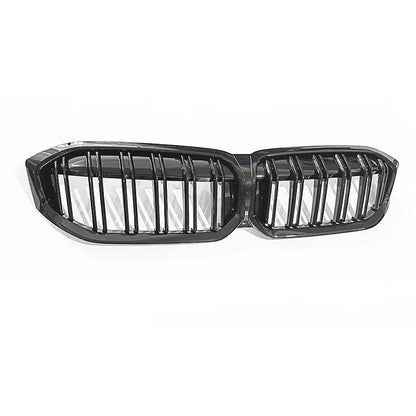 Double-Slat Front Grille for BMW 3 Series G20 (2023 - 2026), Glossy Black