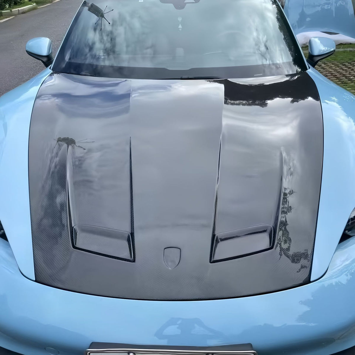 适用保时捷taycan改装开孔机前备箱turbo前盖汽车大小包围尾翼