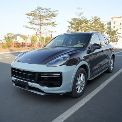 适用于保时捷卡宴958.2老改新升级前杠包围前后唇尾翼侧裙外饰件