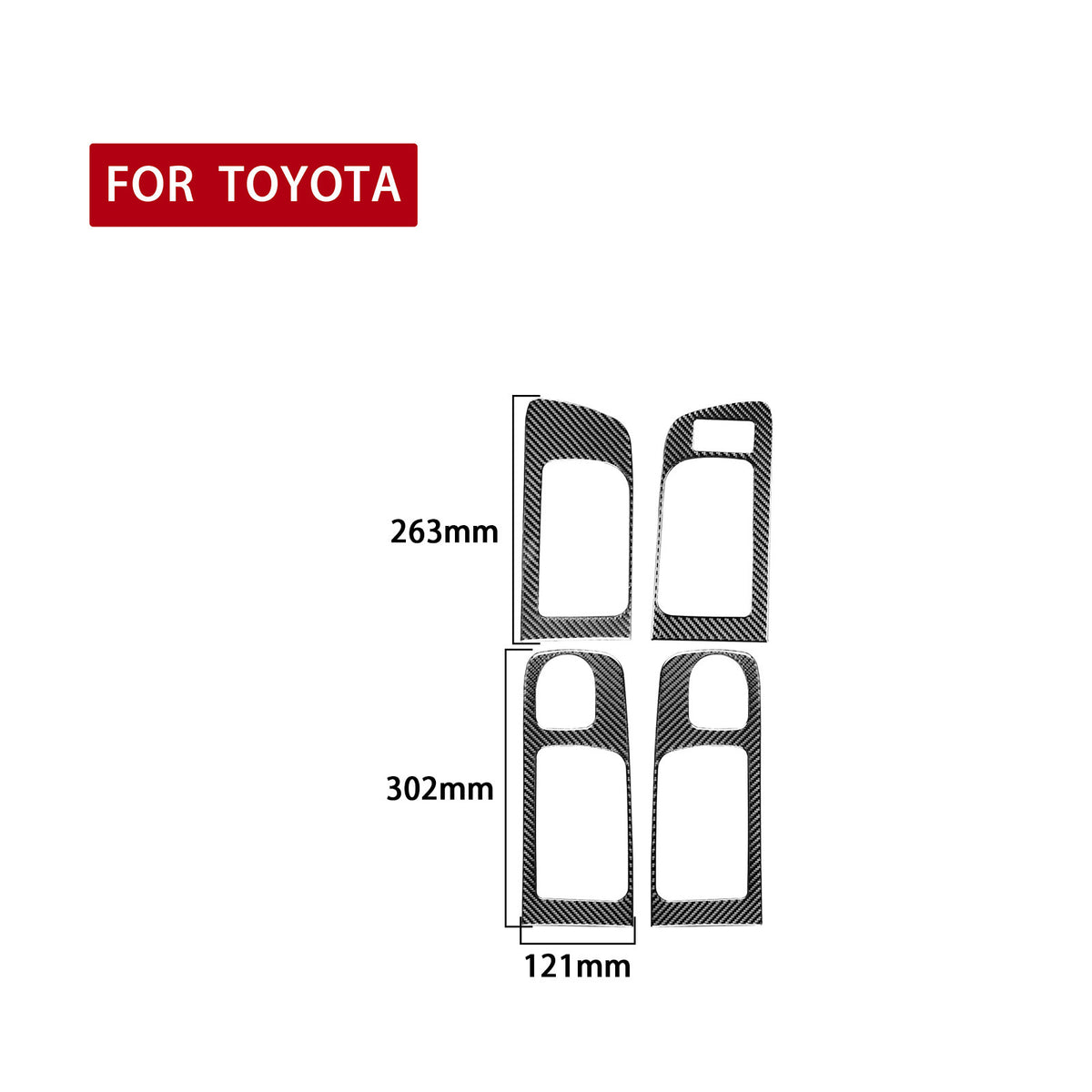 4PCS Prepreg Dry Carbon 3*3 3K Real Carbon Fiber Interior Door Handle Cover Trim for Toyota Tundra XK50 Facelift (2014-2021)