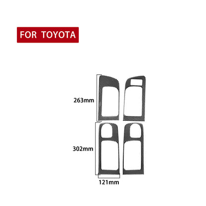 4PCS Prepreg Dry Carbon 3*3 3K Real Carbon Fiber Interior Door Handle Cover Trim for Toyota Tundra XK50 Facelift (2014-2021)