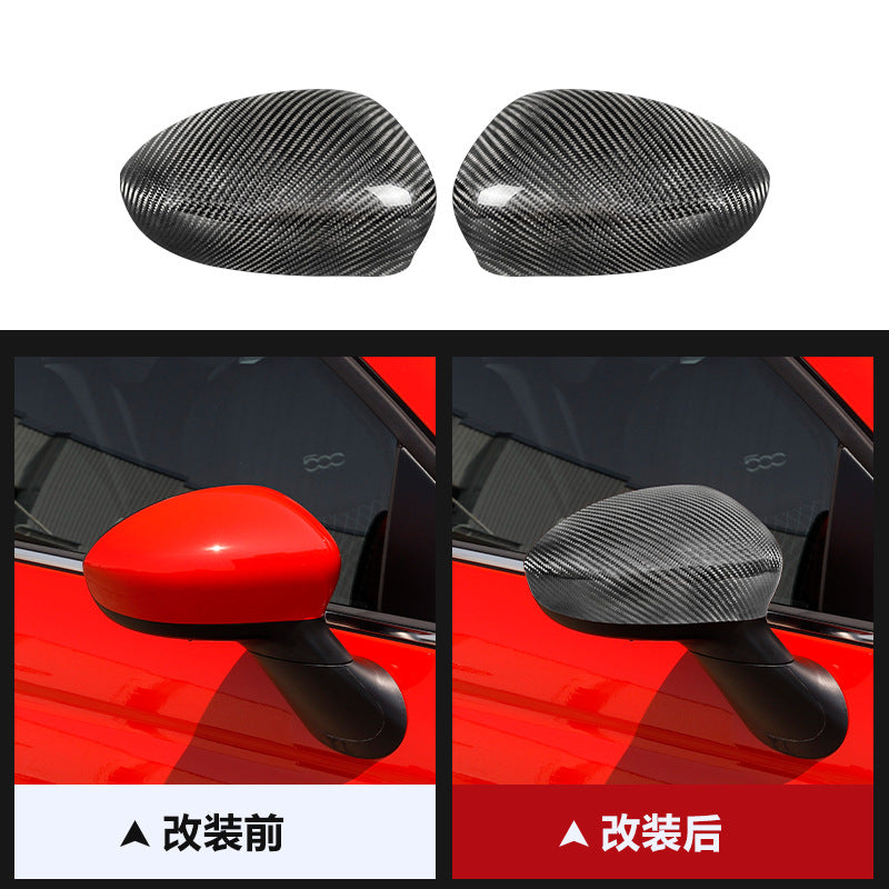 Real Carbon Fiber Side Mirror Housing Cover for Fiat 500 (2009 - 2023)