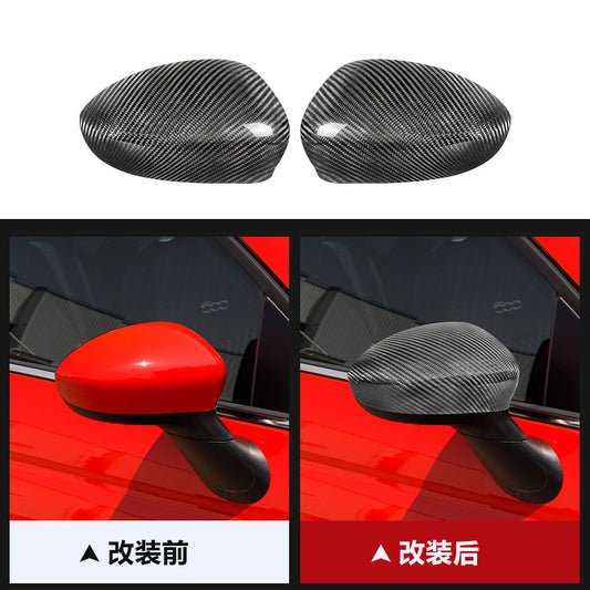 Real Carbon Fiber Side Mirror Housing Cover for Fiat 500 (2009 - 2023)