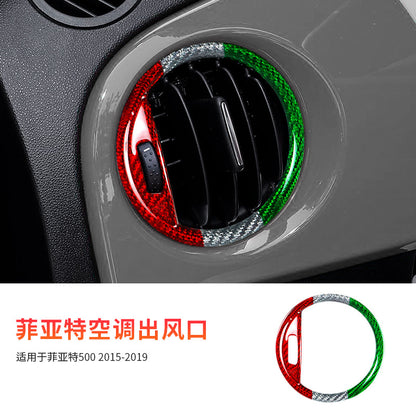 Real Carbon Fiber Air Vent Trim for Fiat 500 (2016 - 2024)