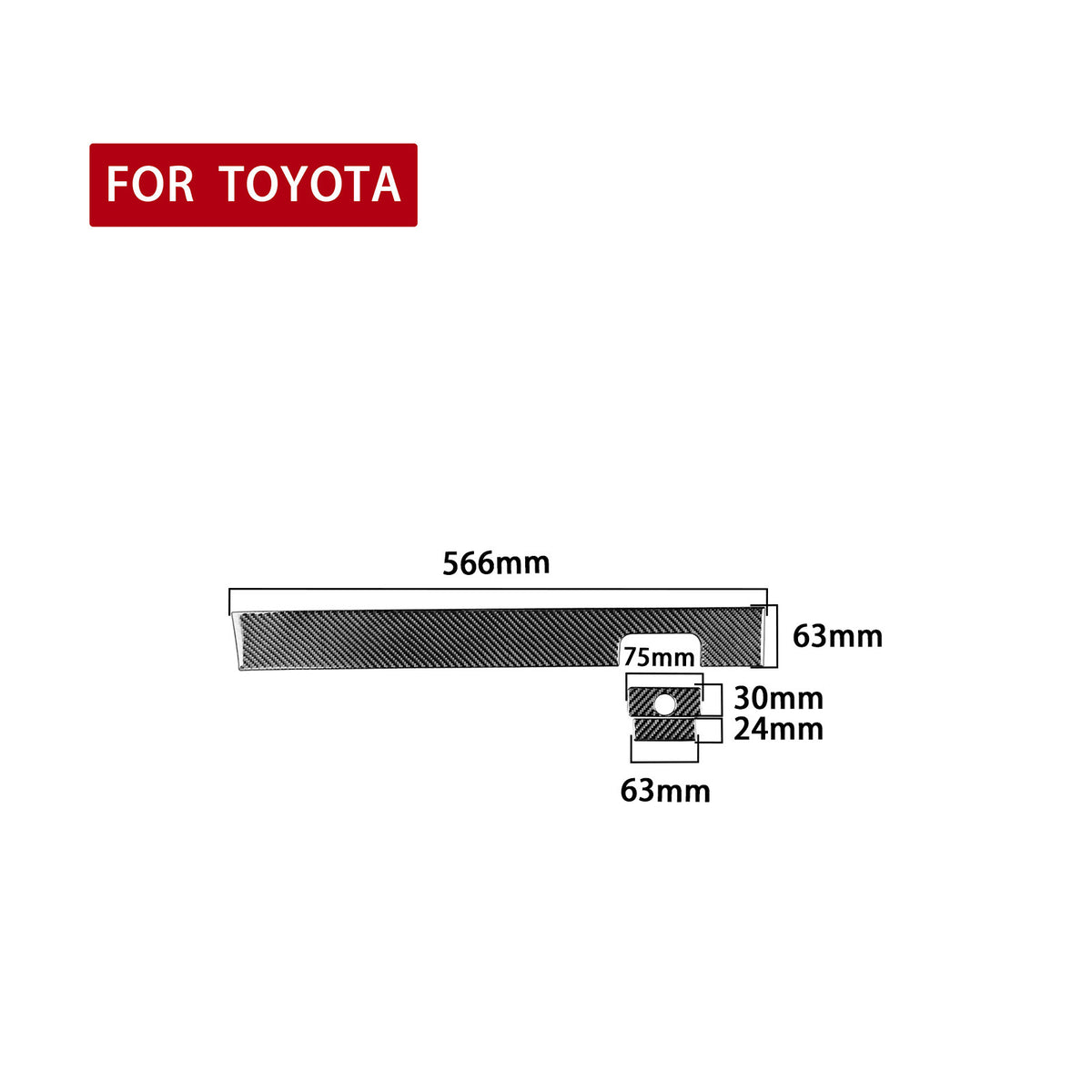 Prepreg Dry Carbon 3*3 3K Carbon Fiber Interior Passenger Side Glove Box Cover Trim for Toyota Tundra XK50 Facelift (2014-2021)