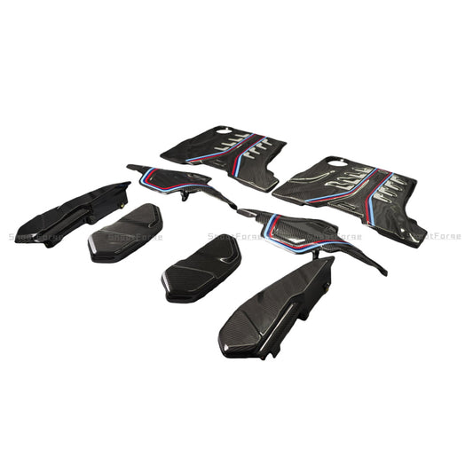 MP Style Dry Carbon Fiber Engine Bay Cover Set for BMW M5 F90 – Engine / Battery / Intake Covers (2018 - 2023)