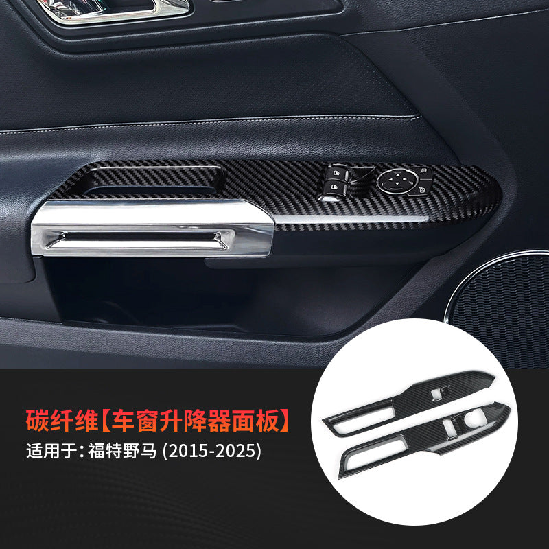Real Carbon Fiber Window Switch Panel Trim for Ford / Ford Mustang