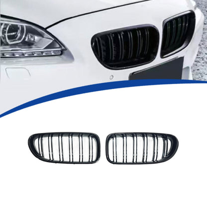 Double-Slat Front Grille for BMW 6 Series F06 F12 (2011 - 2016), Glossy Black