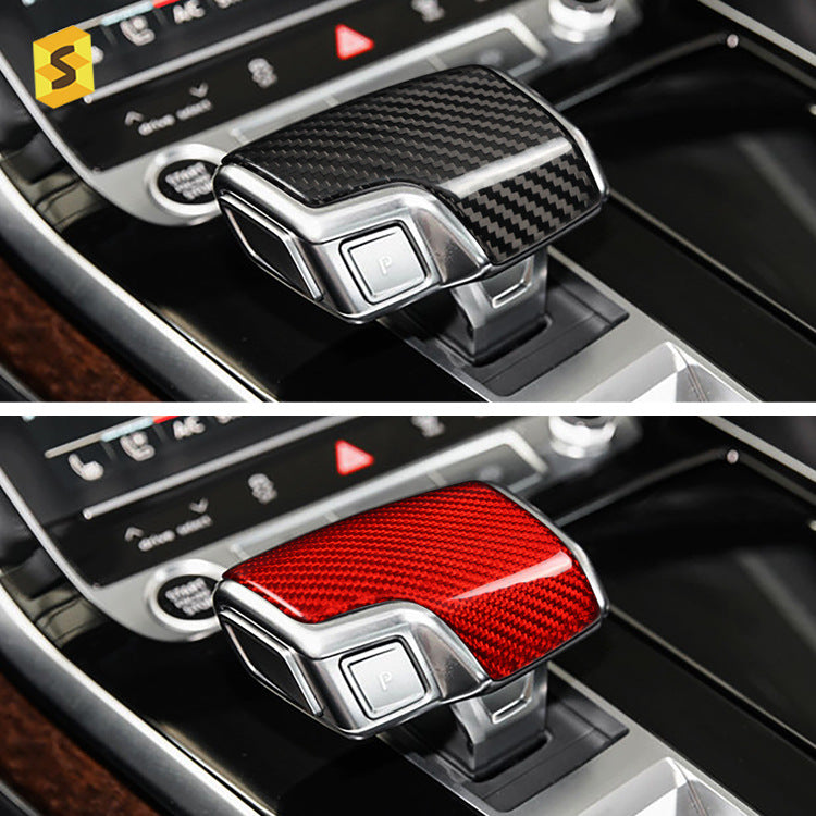 Real Carbon Fiber Gear Shift Knob Cover for Audi A6 / A7 / A8 / Q7 / Q8