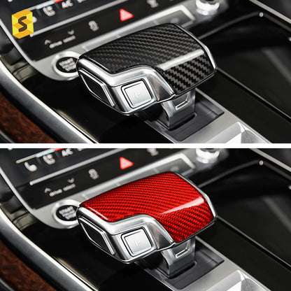 Real Carbon Fiber Gear Shift Knob Cover for Audi A6 / A7 / A8 / Q7 / Q8