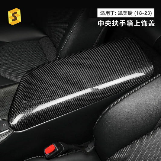 Real Carbon Fiber Center Armrest Lid Trim for Toyota Camry (2018)