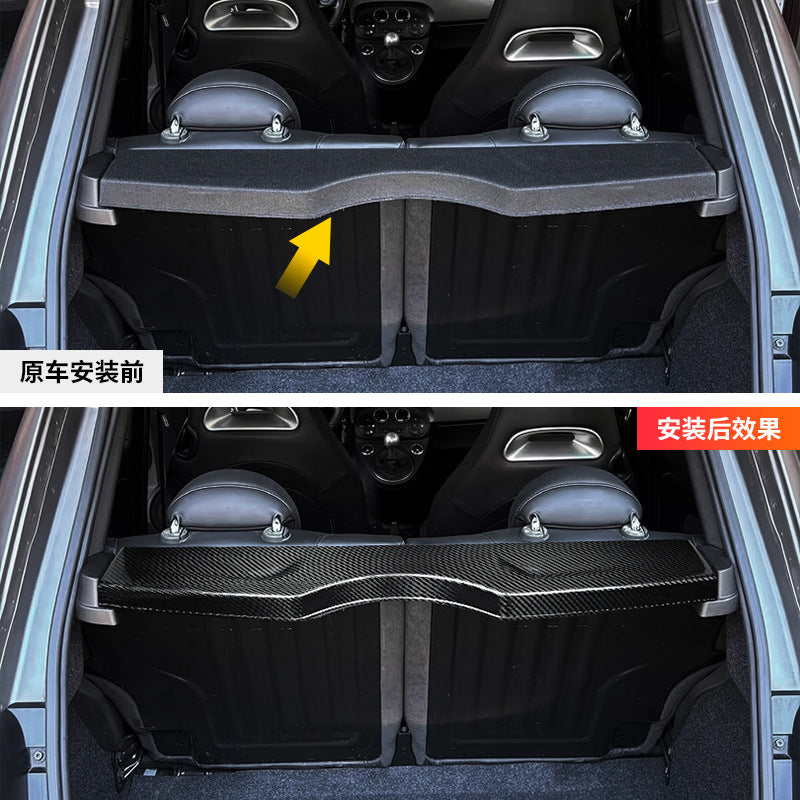Real Carbon Fiber Trunk Trim Panel for Fiat 500 Abarth