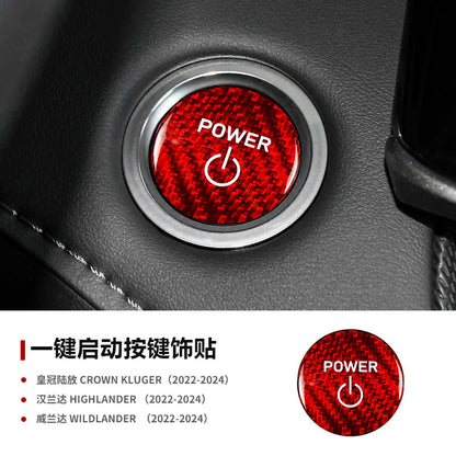 Carbon Fiber Push-Start Button Trim for Toyota Crown / Highlander / Wildlander (2022+)