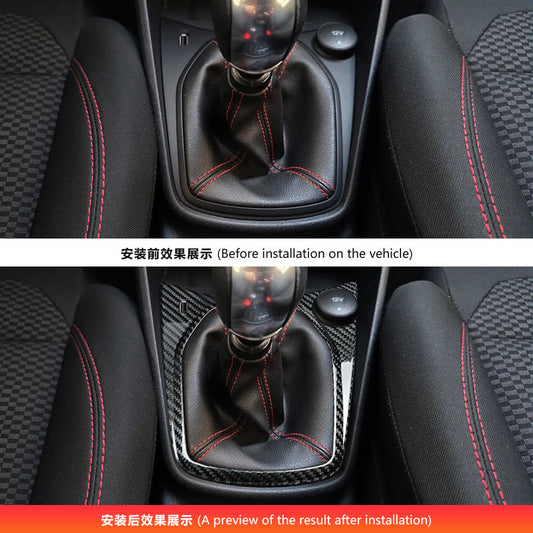 Real Carbon Fiber Gear Shift Panel Cover for Ford Fiesta