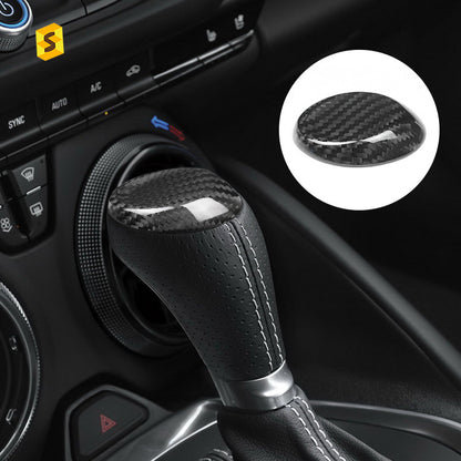 Real Carbon Fiber Gear Shift Knob Top Cover for Chevrolet Camaro