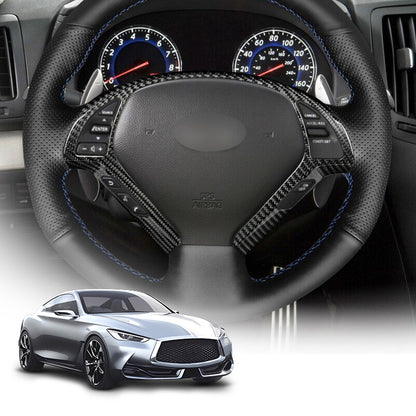 Real Carbon Fiber Steering Wheel Trim for Infiniti G25 / G37