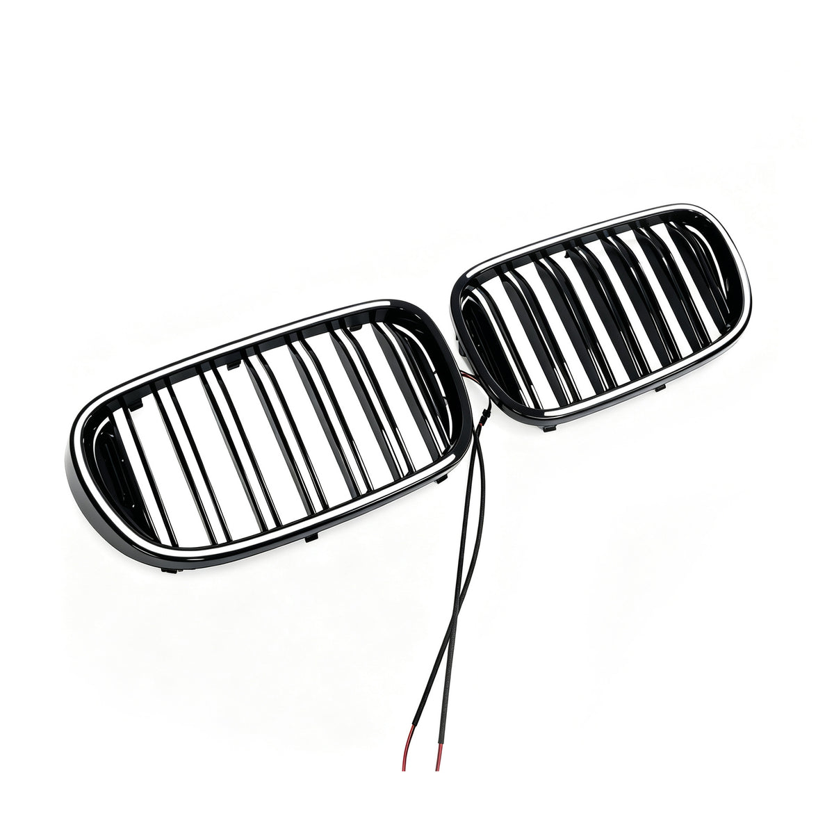 Double-Slat Front Grille for BMW 7 Series G11 G12 (2015 - 2018), Glossy Black