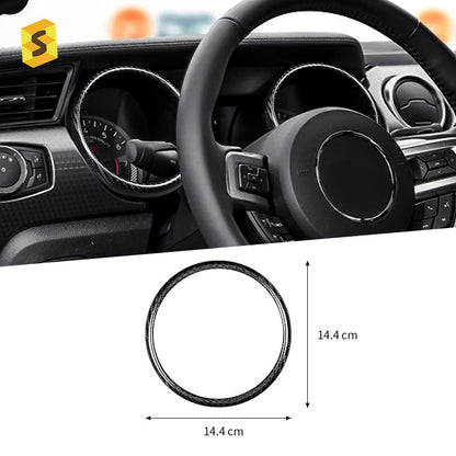 Real Carbon Fiber Speedo & Tachometer Ring Trim for Ford / Ford Mustang (2015 - 2023)