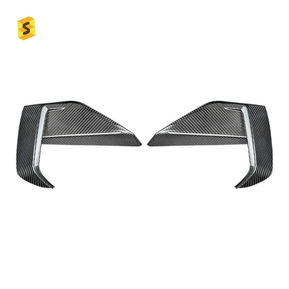 Carbon Fiber Fog Light Grille Canard Trim for Ford Mustang (2024)