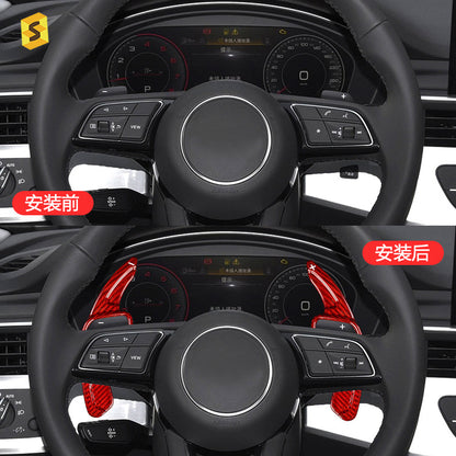 Carbon Fiber Steering Wheel Shift Paddle Cover for Audi A3 / A3L / A8 / S4