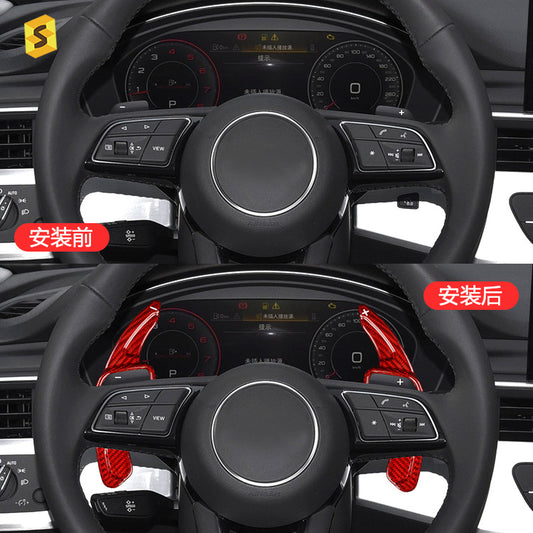 Carbon Fiber Steering Wheel Shift Paddle Cover for Audi A3 / A3L / A8 / S4