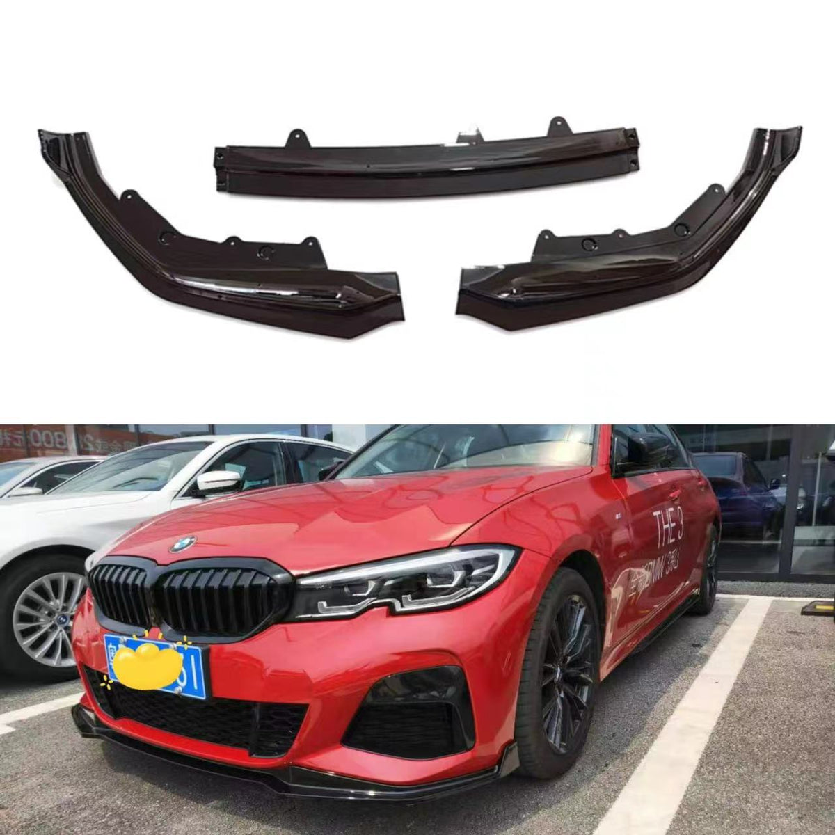 3-Section MP-Style Front Lip Spoiler for BMW 3 Series G20 (2020 - 2022)