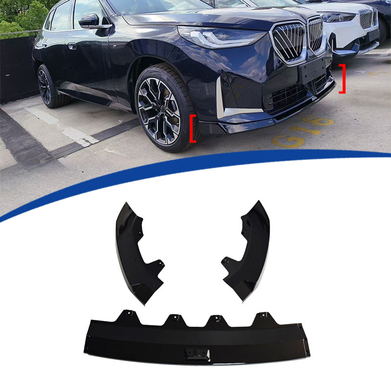 TOP-Style 3-Section Front Lip Spoiler for BMW X3 G45 (2024 - 2026), Glossy Black