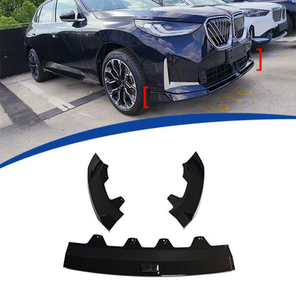 TOP-Style 3-Section Front Lip Spoiler for BMW X3 G45 (2024 - 2026), Glossy Black
